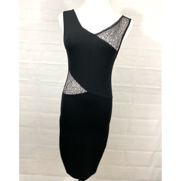 French Connection Winona Lace Dress Sz 6 Black - Picture 4 of 4